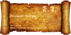 Rozman Norma névjegykártya